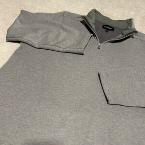 Bonobos Quarter Zip Pullover Mens L Gray Slim Fit Long Sleeve Sweatshirt